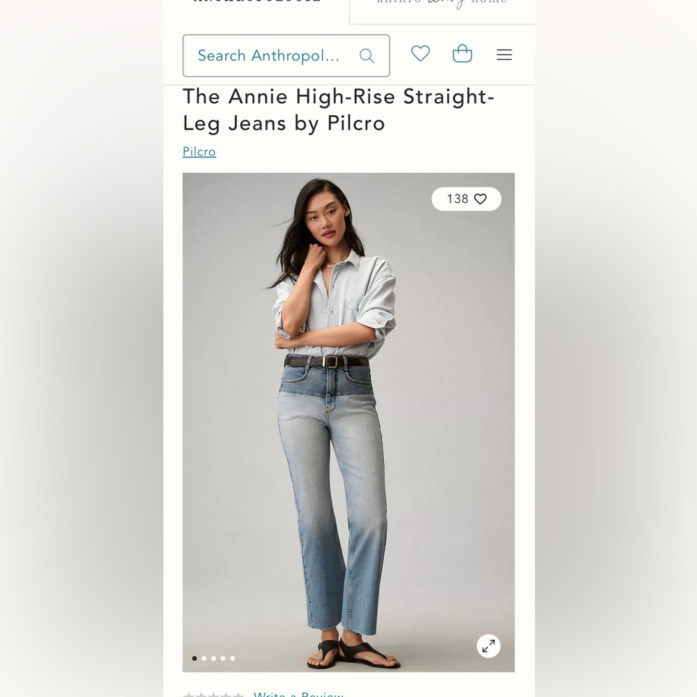 The Annie High-Rise Straight Leg Denim by Anthropologie!! SOLD OUT!